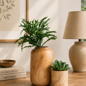 wooden greenery